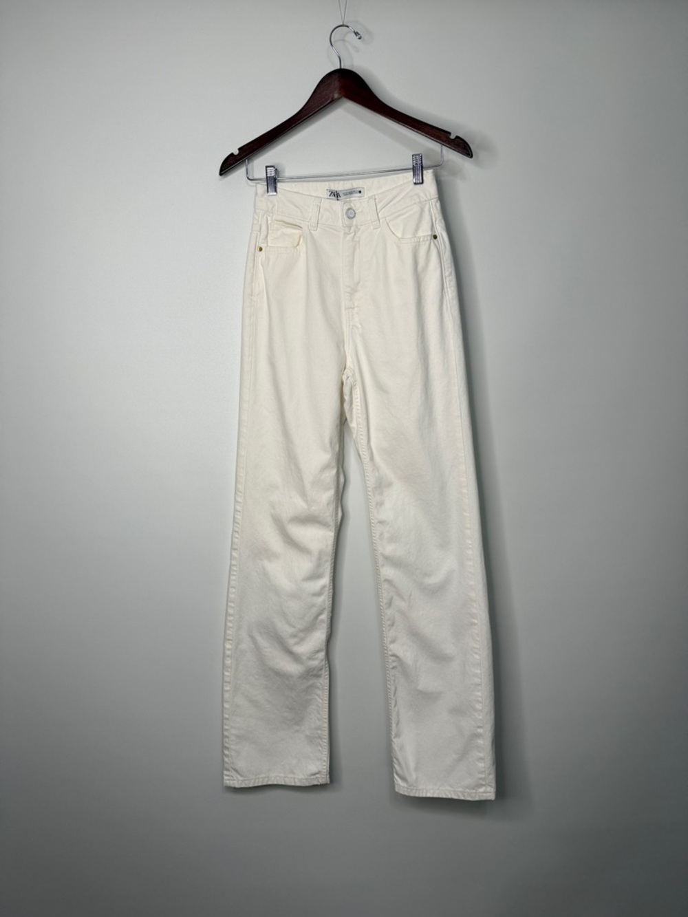 NWT Zara Super High Rise Straight Leg Full Length Jeans Size 2